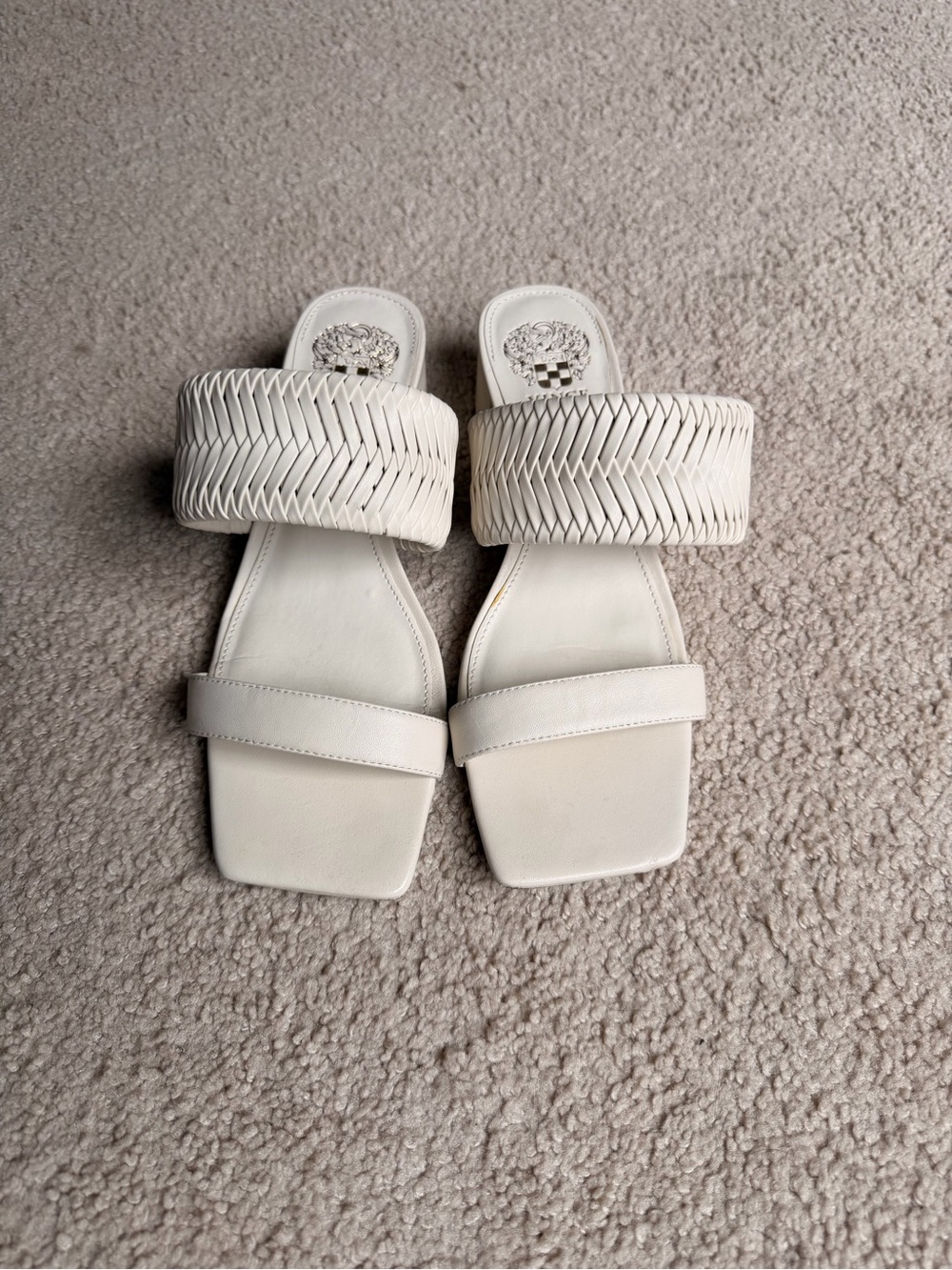 Vince Camuto Shamira Creamy White Woven Sandals